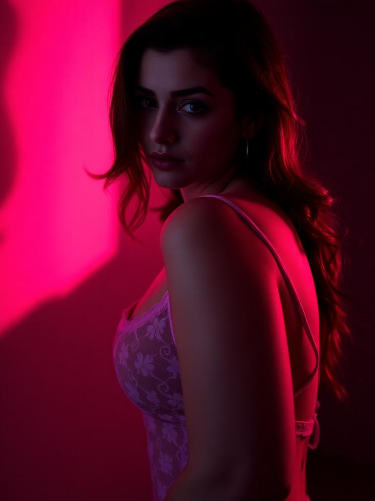 Boutique creator in pink lace
